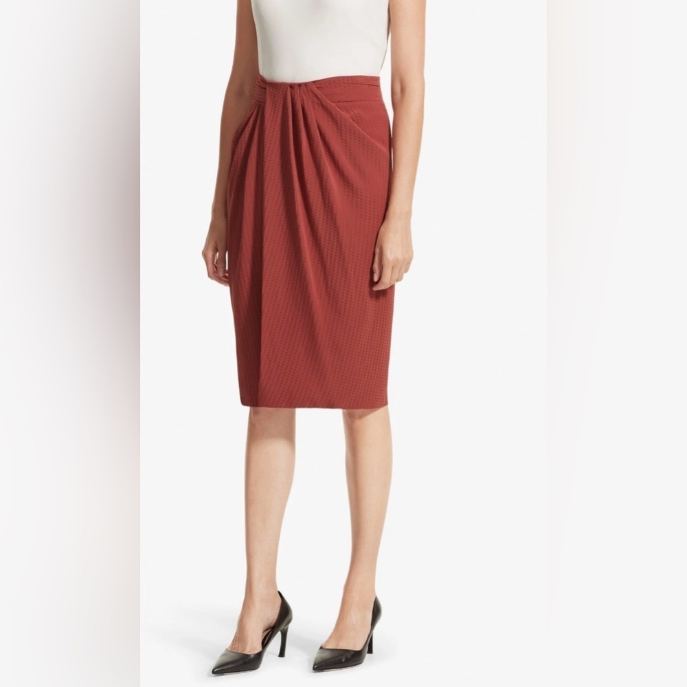 M.M.‎ LAFLEUR Silk Blend Lenox 2.0 Foulard Skirt In Topaz Size 6 Workwear NEW
